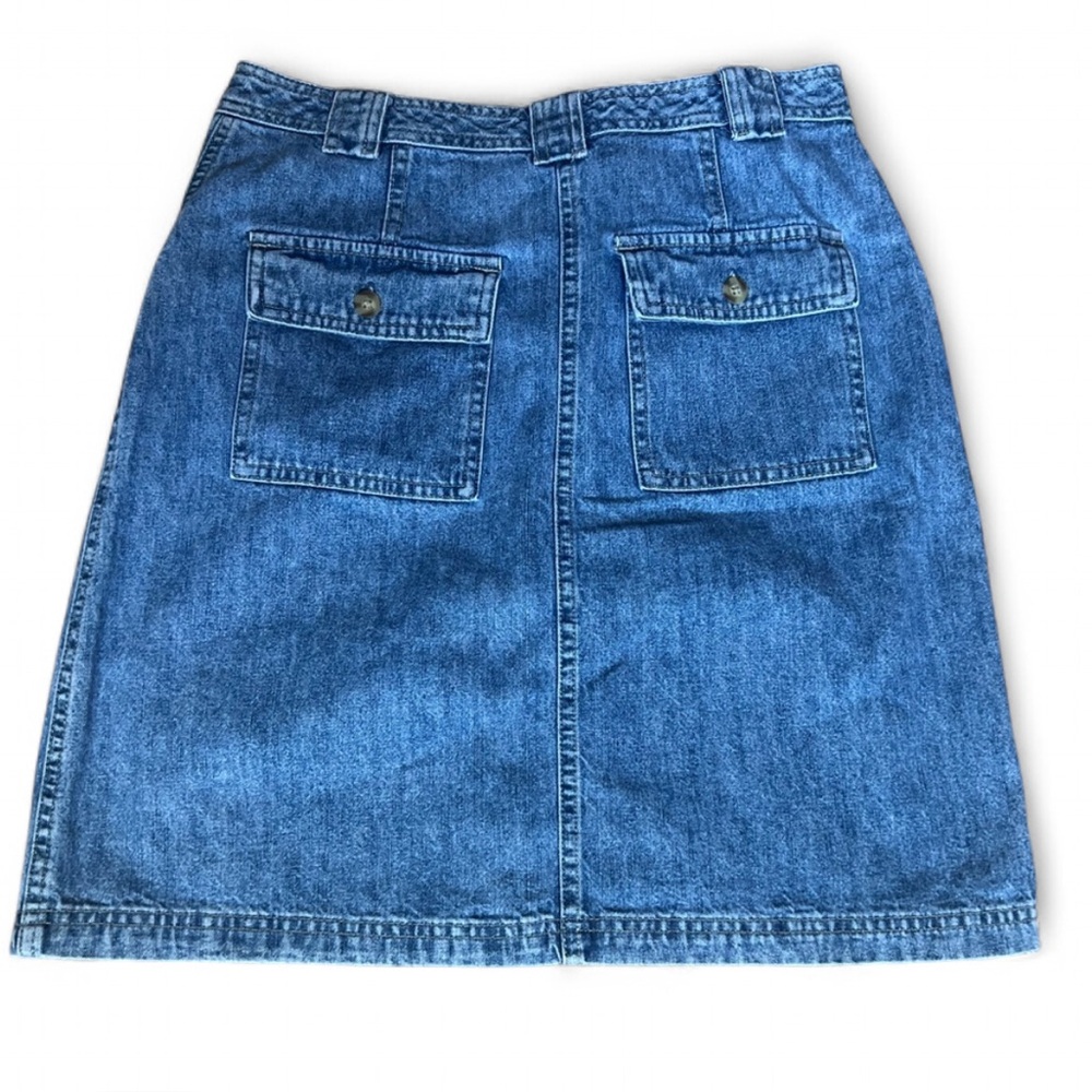 VINTAGE Relativity Y2K Flap Pocket Blue Denim Cargo-Like Skirt.